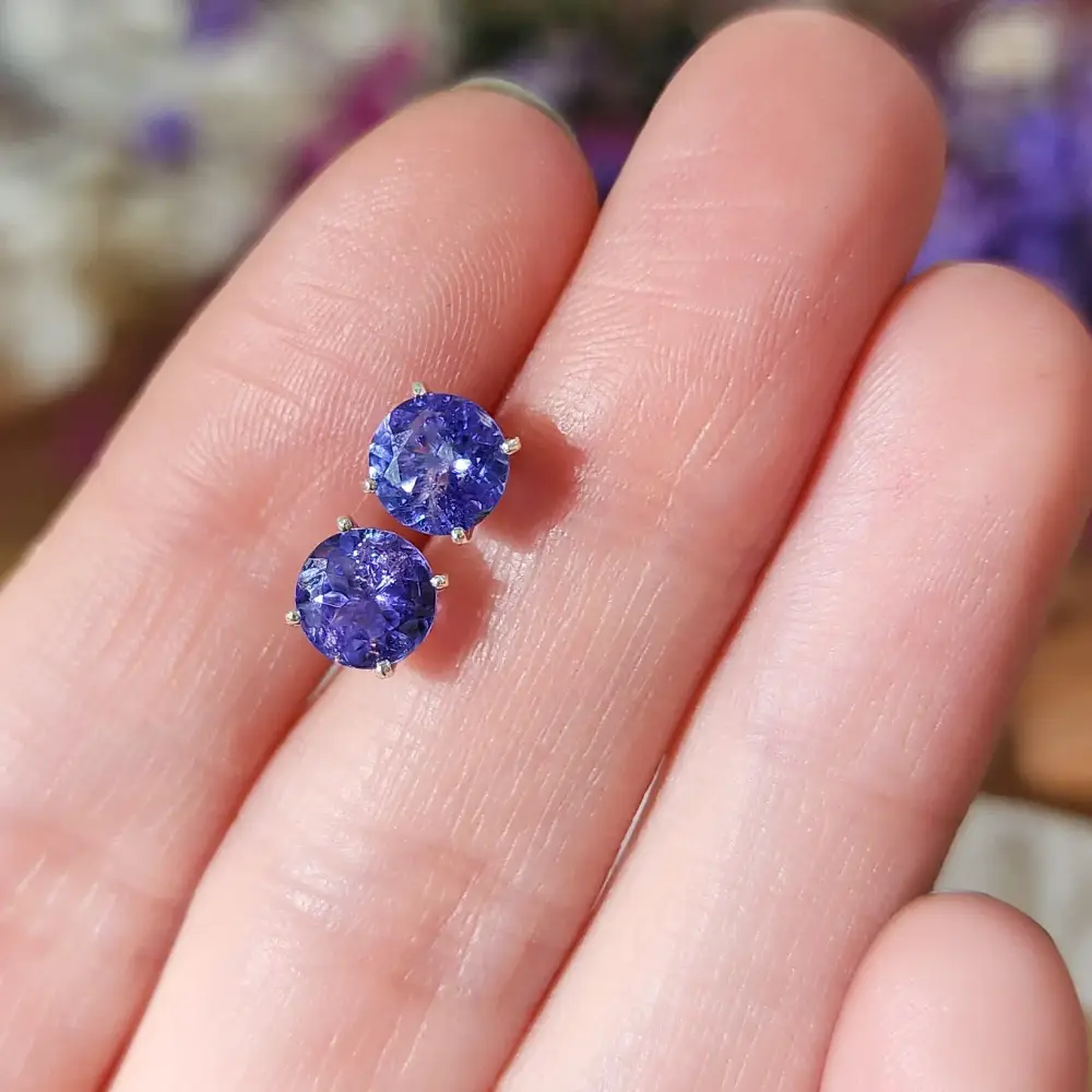 AAA Natural Tanzanite Stud Earrings - Image 7