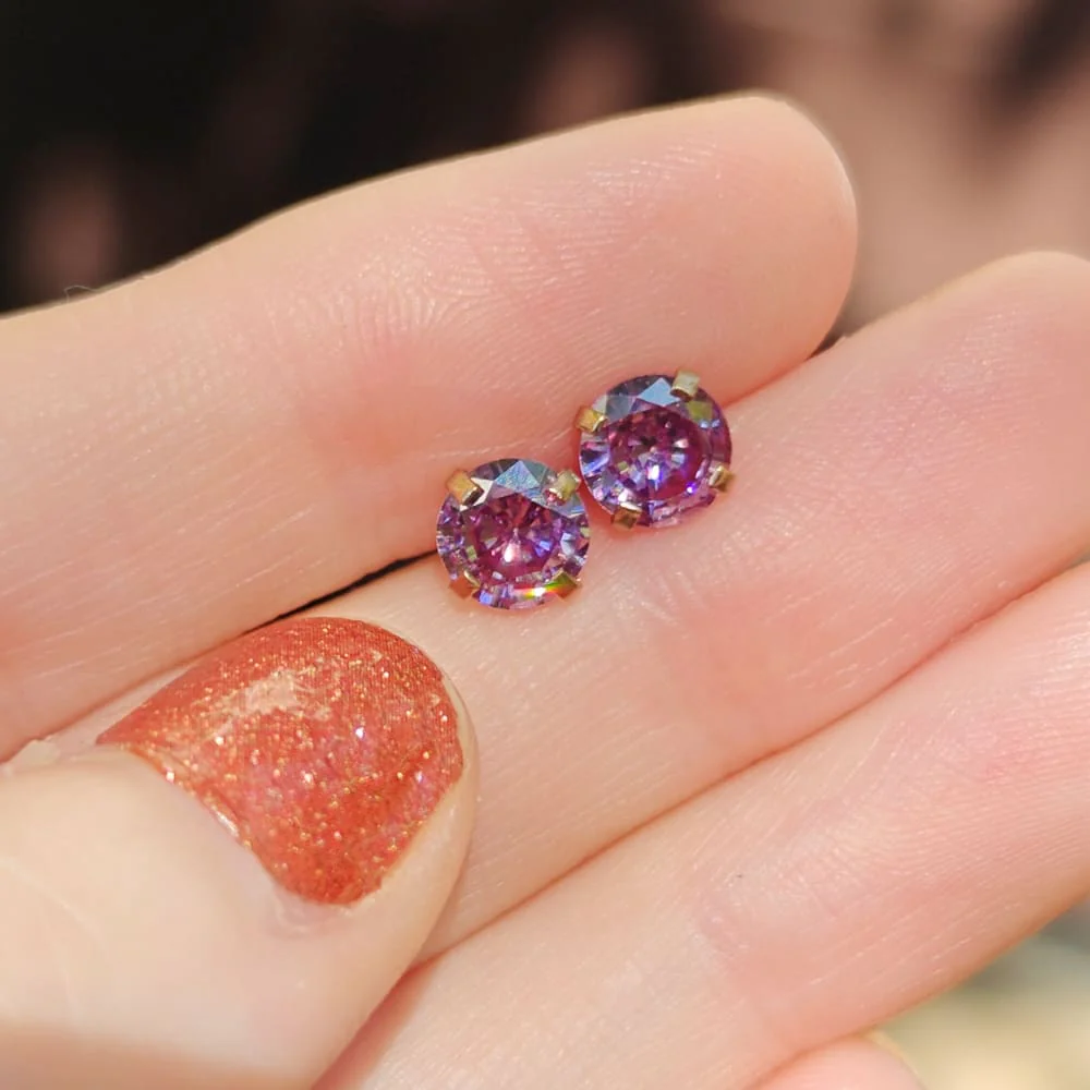 Amethyst Stud Earrings - Image 5