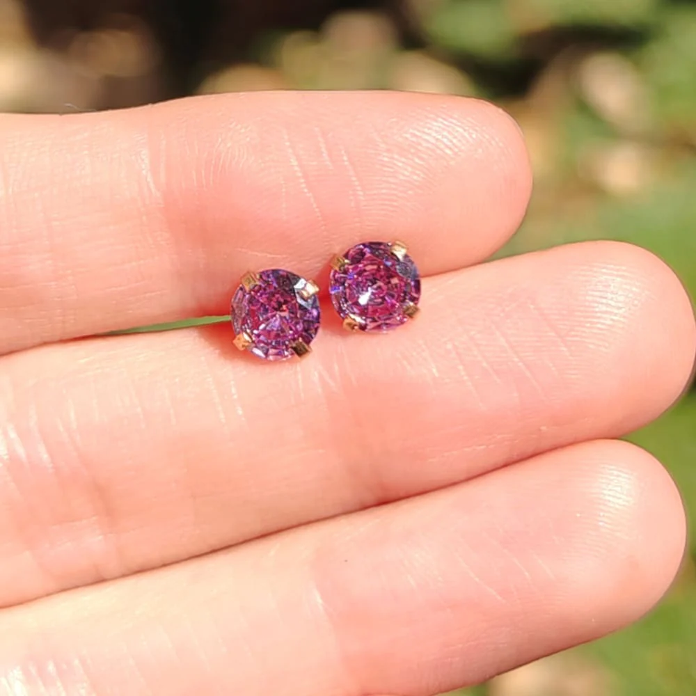 Amethyst Stud Earrings - Image 6
