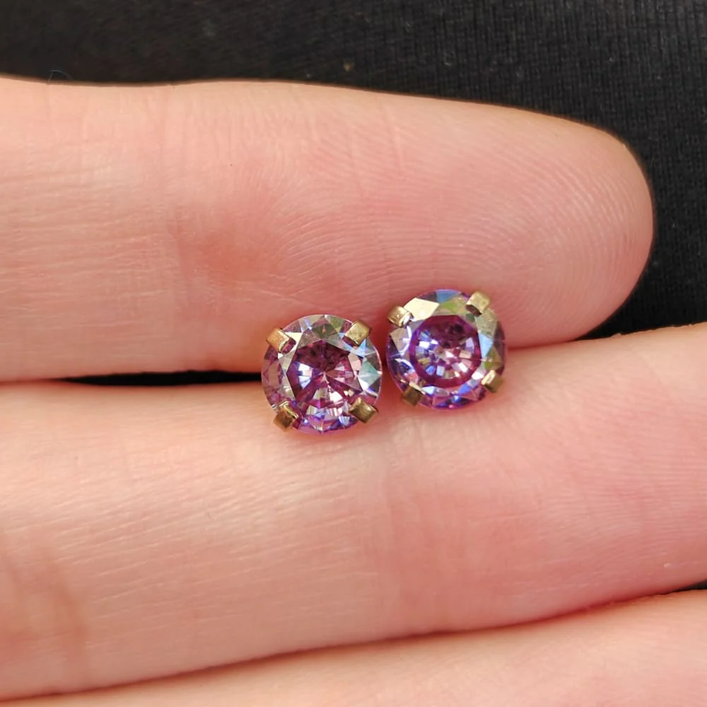 Amethyst Stud Earrings - Image 7