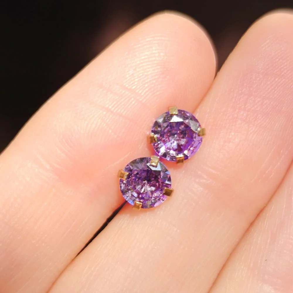 Amethyst Stud Earrings - Image 8