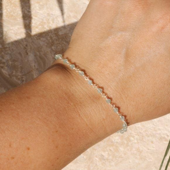 Aquamarine Beaded Bracelet - Image 5