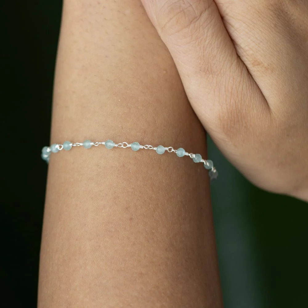 Aquamarine Beaded Bracelet - Image 8