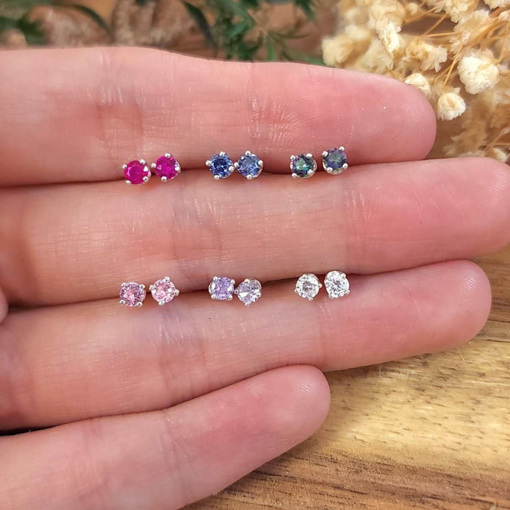 Birthstone Stud Earrings - Image 7