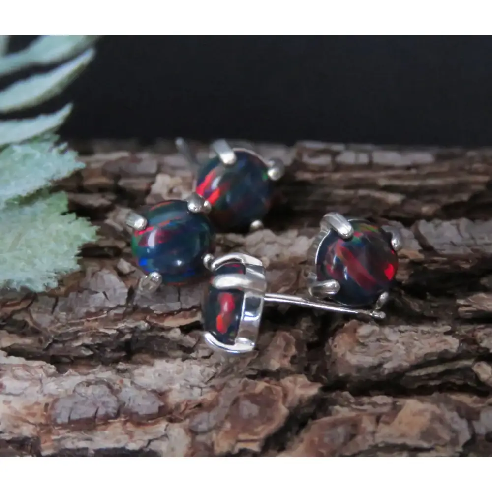 Black Opal Stud Earrings - Image 13