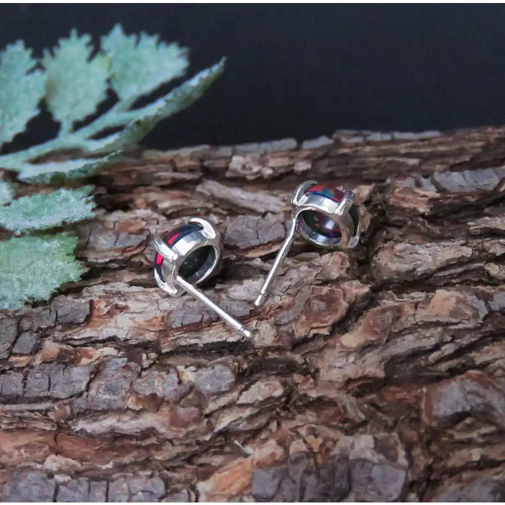 Black Opal Stud Earrings - Image 14