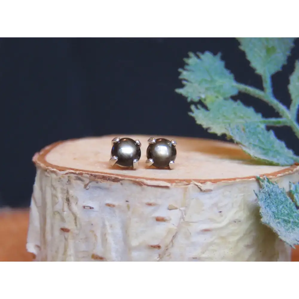 Black Star Sapphire Stud Earrings - Image 4