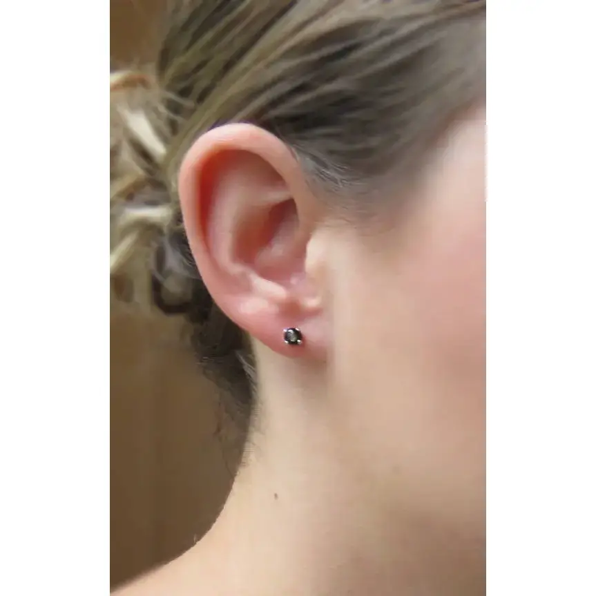 Black Star Sapphire Stud Earrings - Image 9