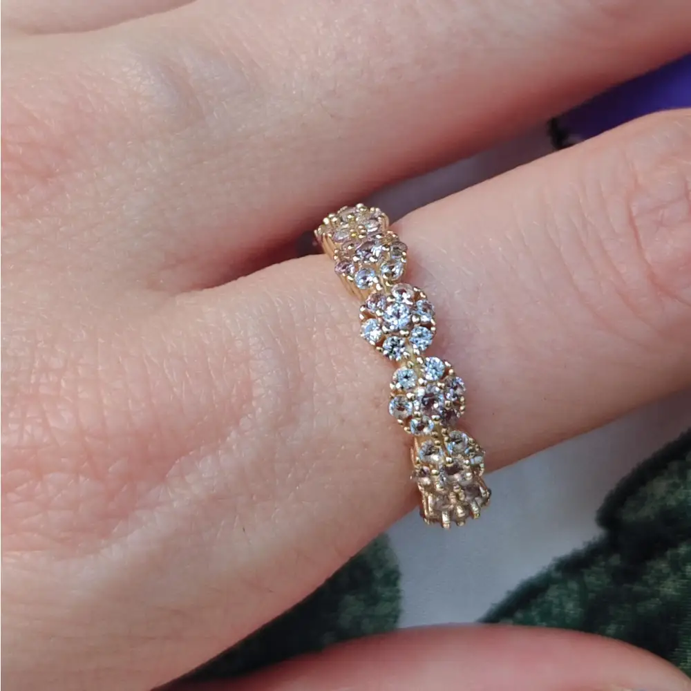 Bubble Half Eternity Band - Natural Untreated Alexandrite - Image 5