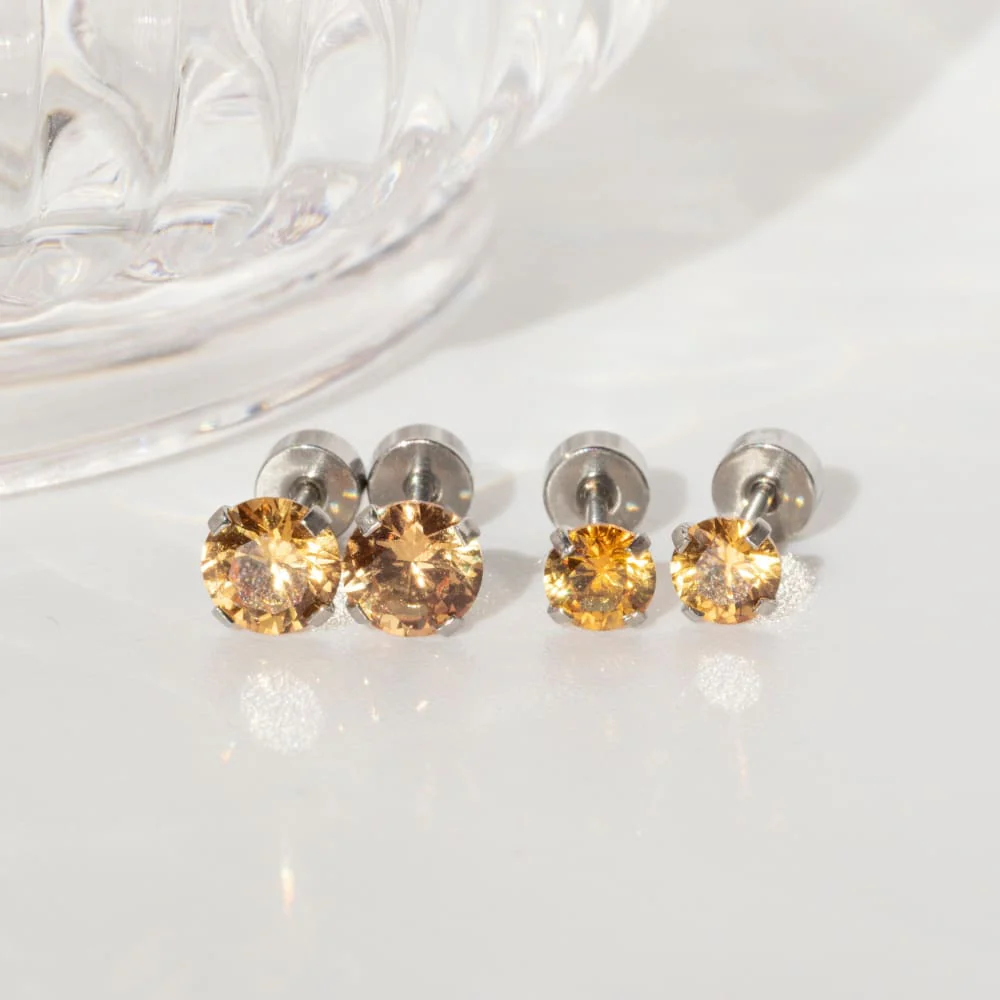 Citrine Stud Earrings - Image 4