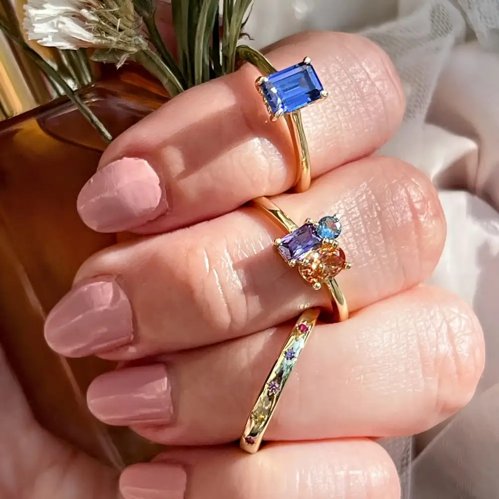 Custom 3 Stone Cluster Ring - Image 4