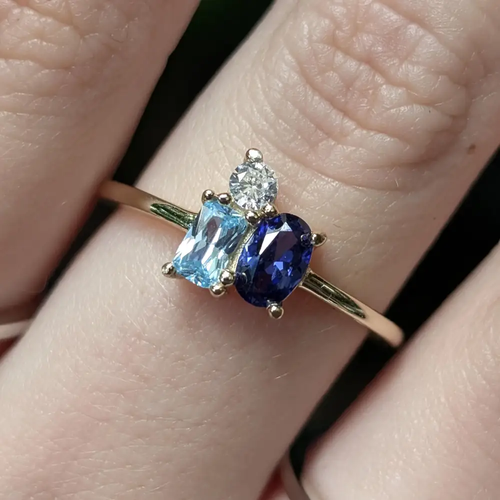 Custom 3 Stone Cluster Ring - Image 5