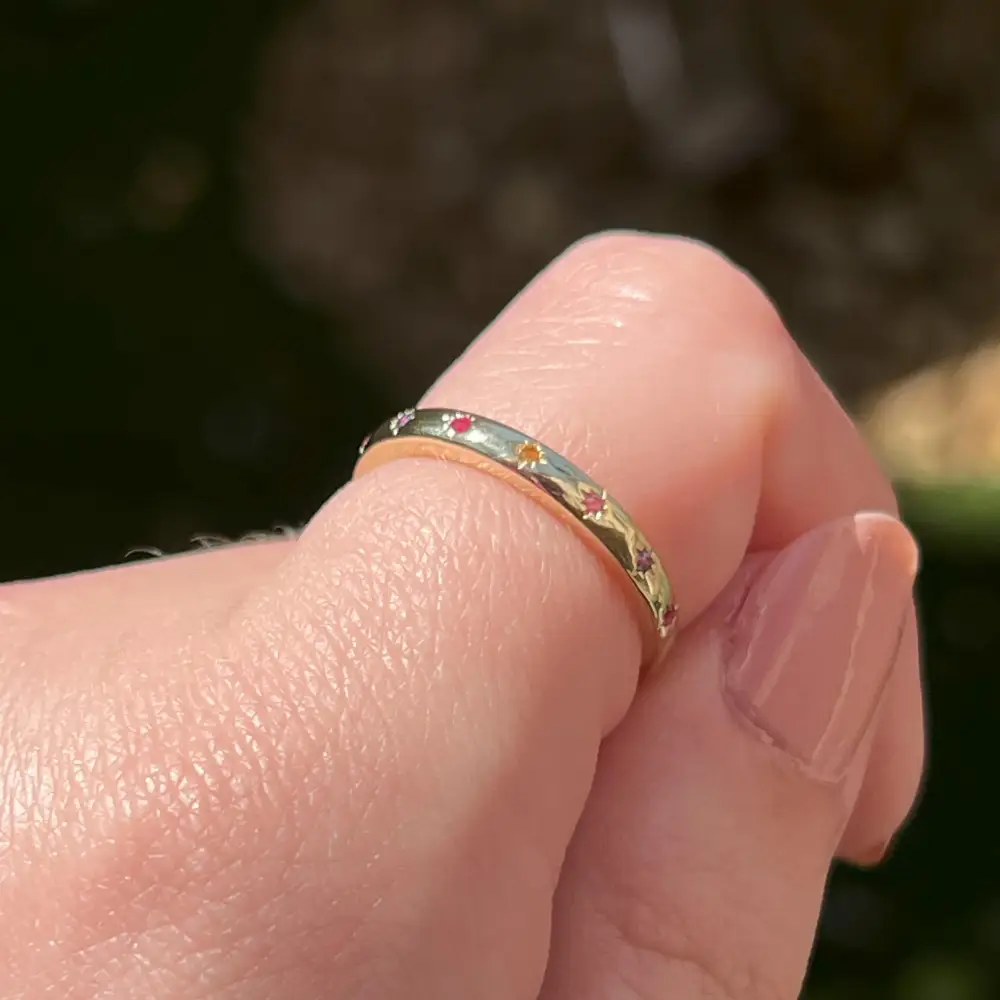 Custom 14K Star Half Eternity Band - Image 5