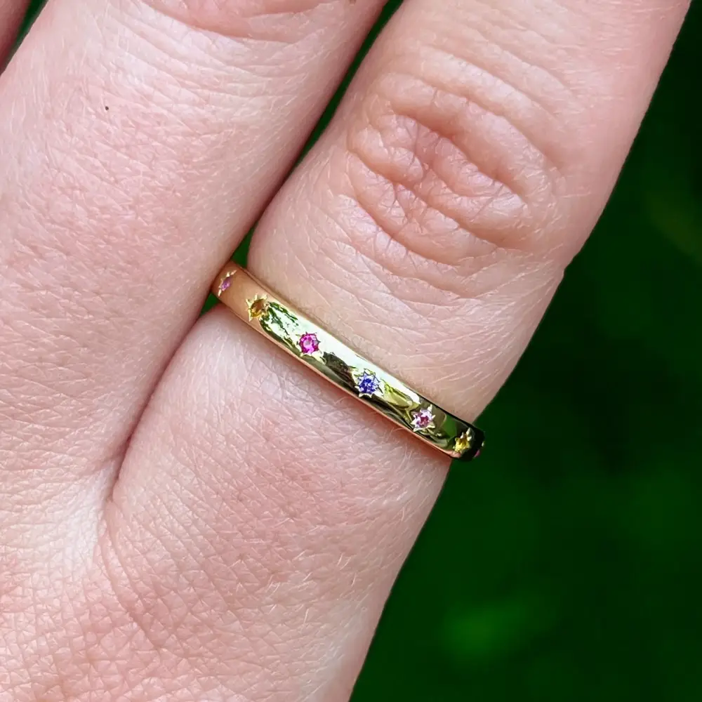 Custom 14K Star Half Eternity Band - Image 9