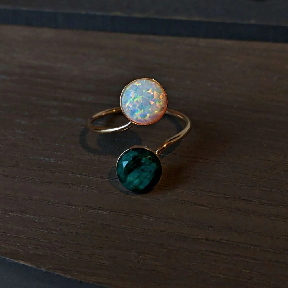 Emerald and Opal Ring - Image 4