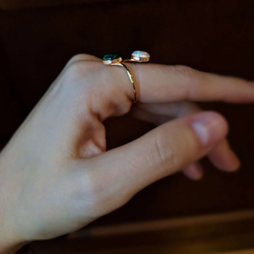 Emerald and Opal Ring - Image 8