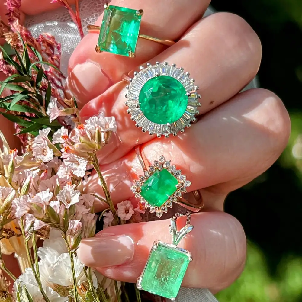 Emerald Cut Emerald Doublet Necklace - Image 4