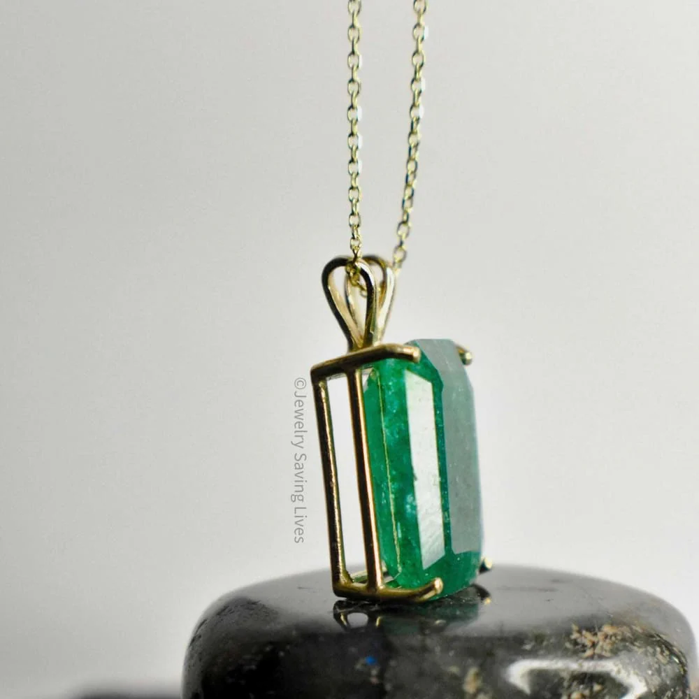 Emerald Cut Emerald Necklace - Image 7