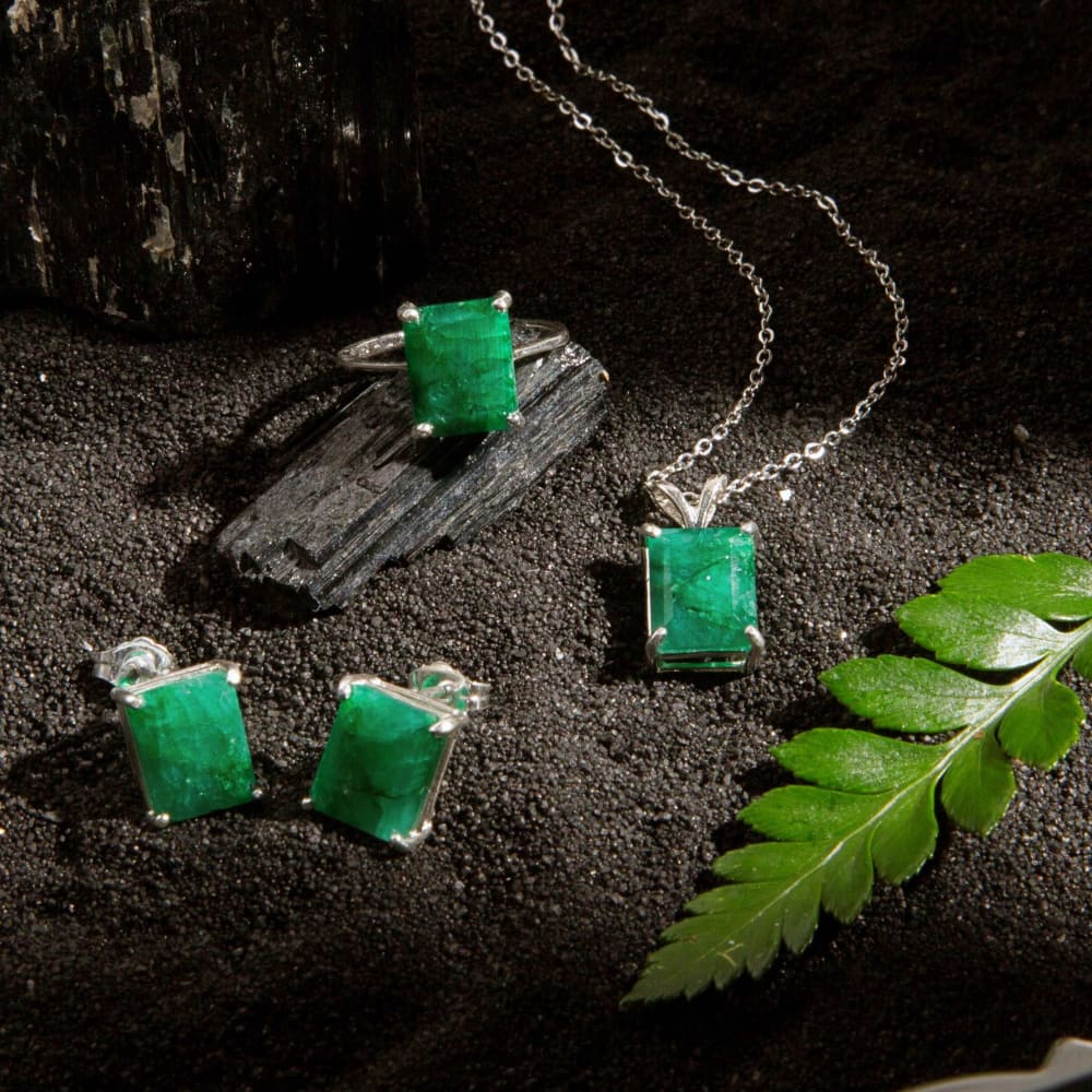 Emerald Cut Emerald Necklace - Image 9