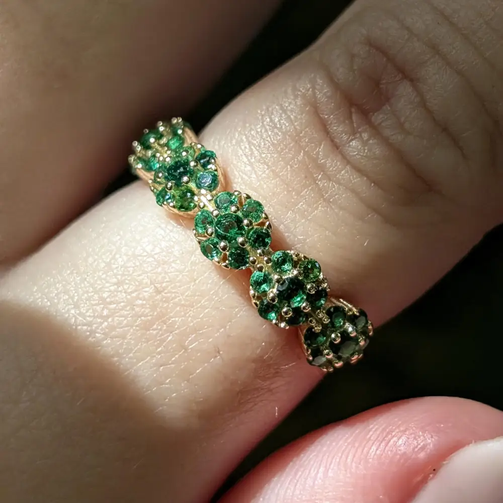 Emerald Round Half Eternity Band - Image 7