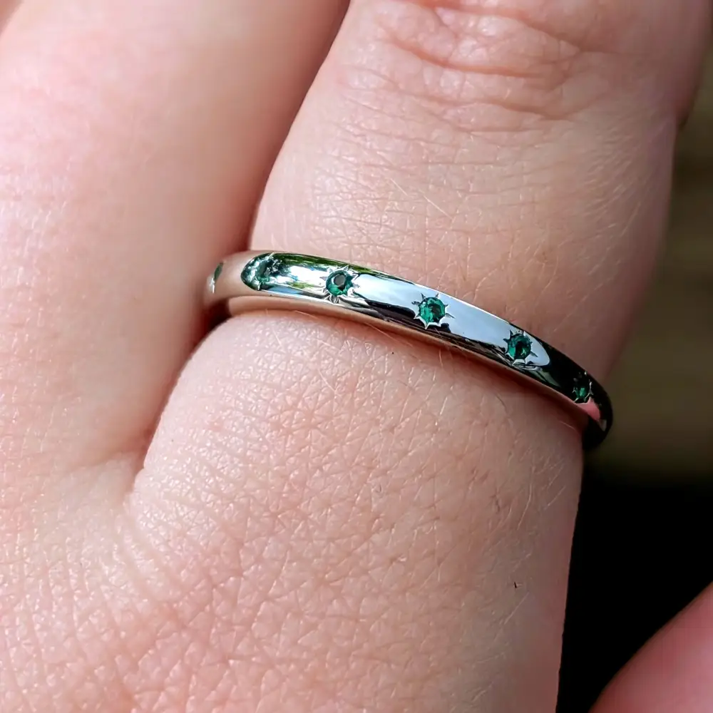 Emerald Star Half Eternity Band - Image 7