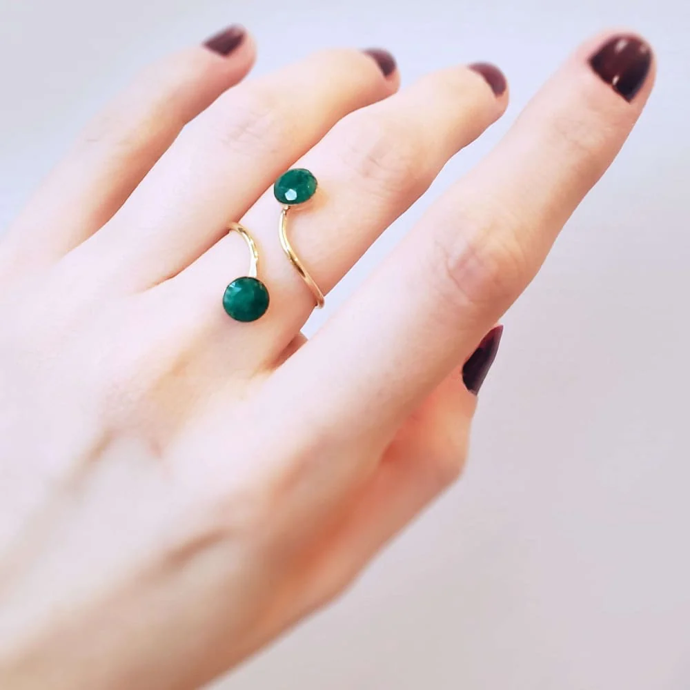 Emerald Two Stone Ring (small) - Image 4