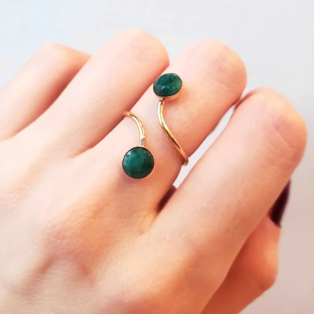 Emerald Two Stone Ring (small) - Image 5