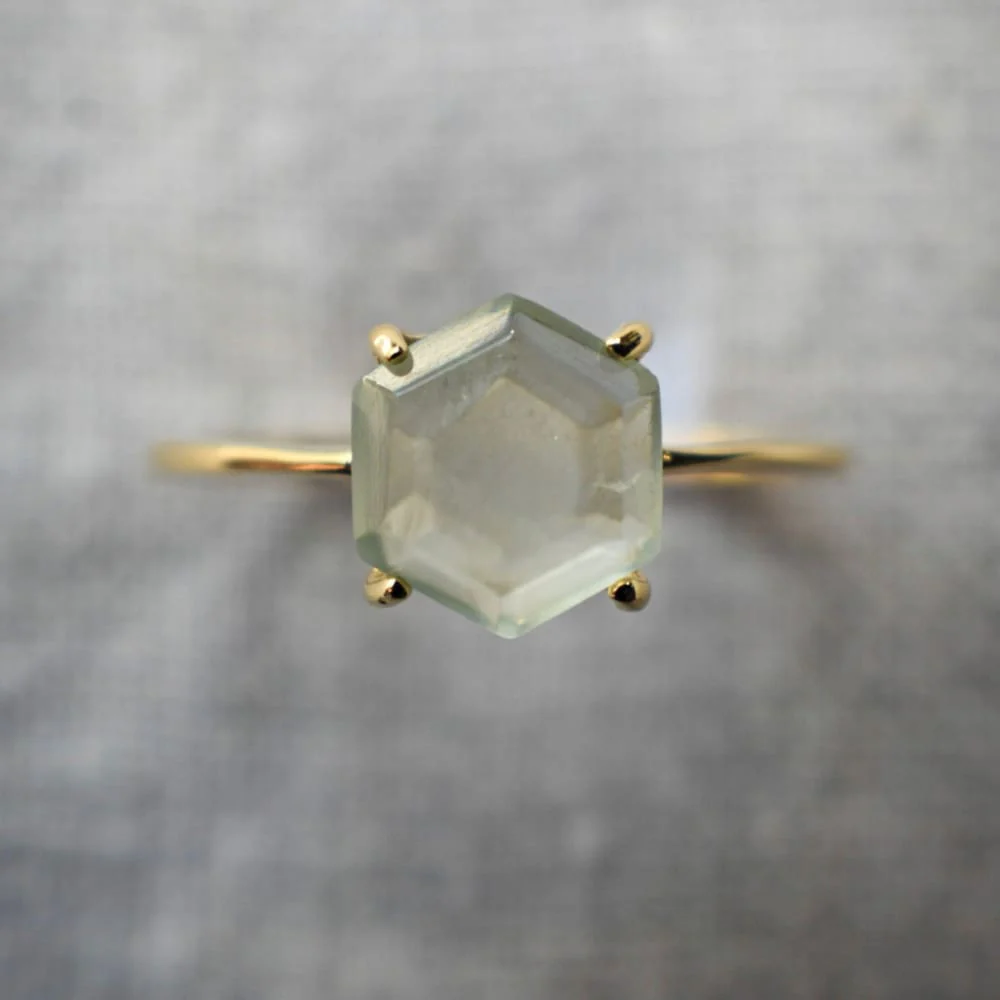 Hexagon Prehnite Ring - Image 2