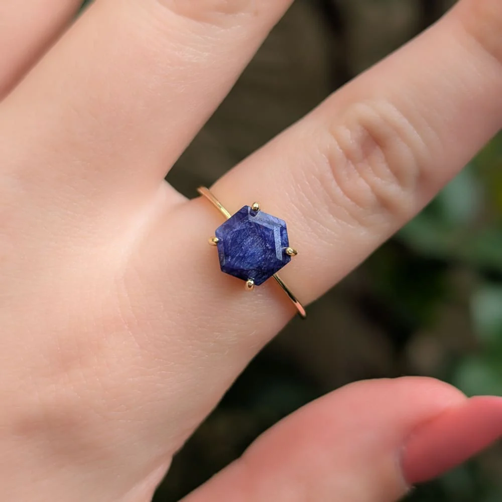 Hexagon Sapphire Ring - Image 10