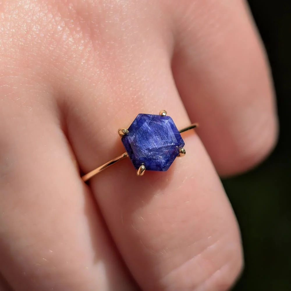 Hexagon Sapphire Ring - Image 11