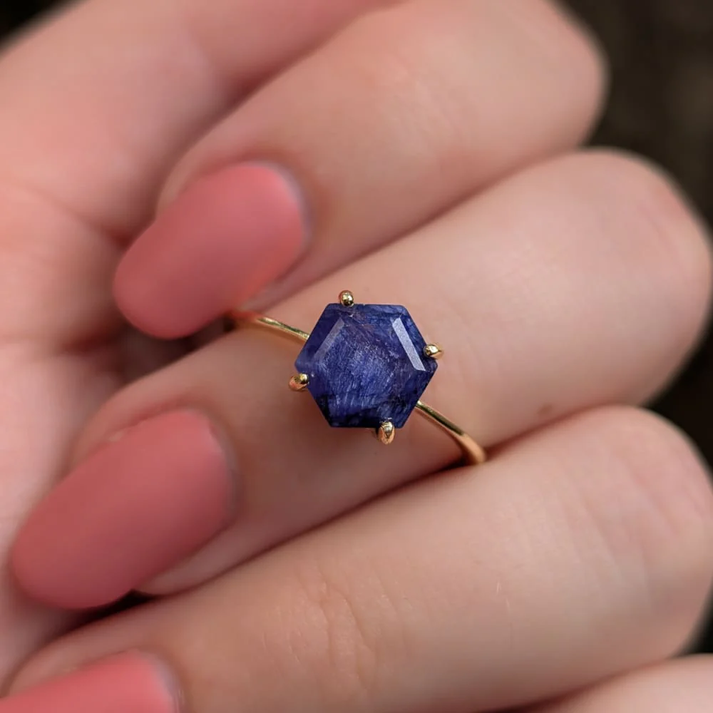 Hexagon Sapphire Ring - Image 12