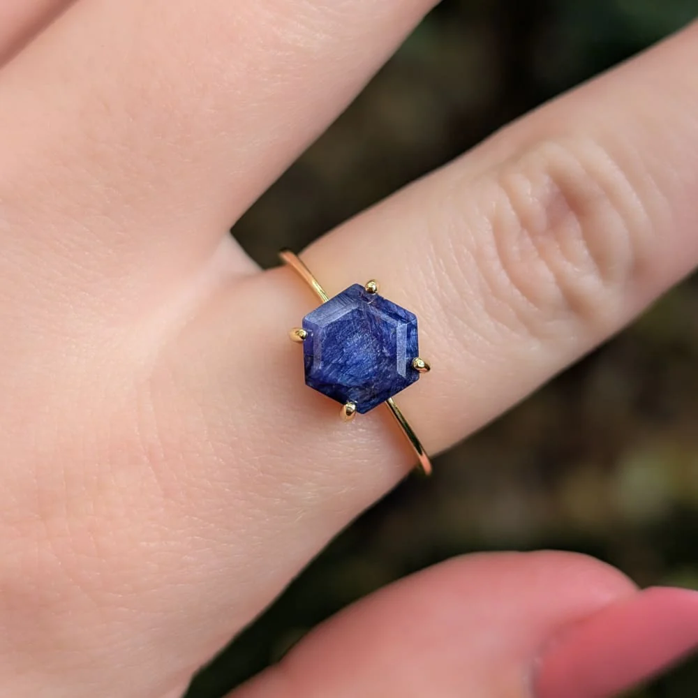 Hexagon Sapphire Ring - Image 16