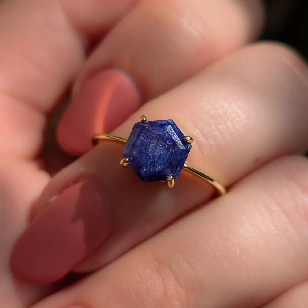 Hexagon Sapphire Ring - Image 6