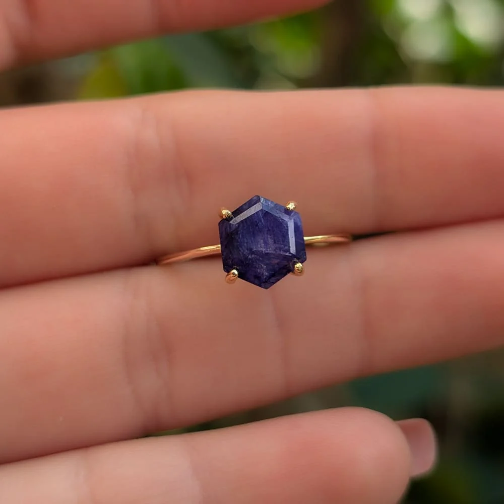 Hexagon Sapphire Ring - Image 8