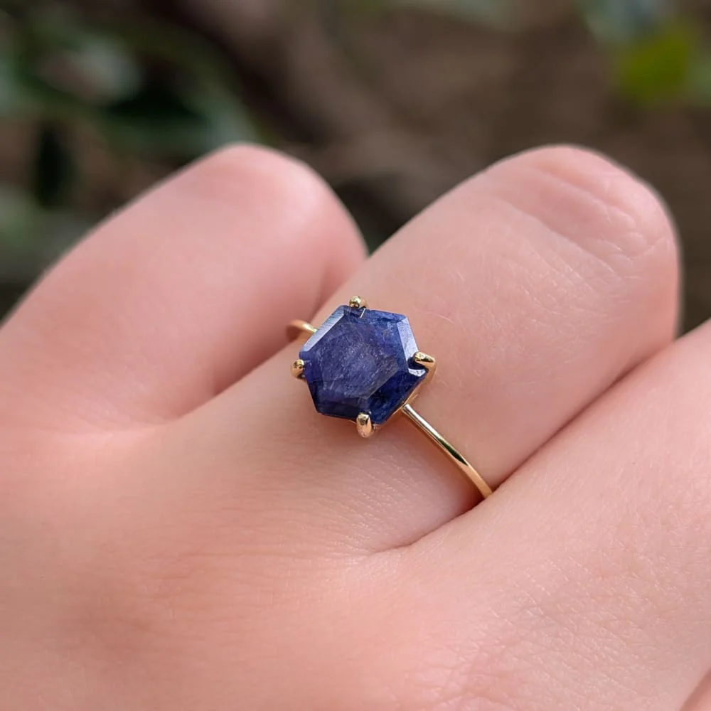 Hexagon Sapphire Ring - Image 9