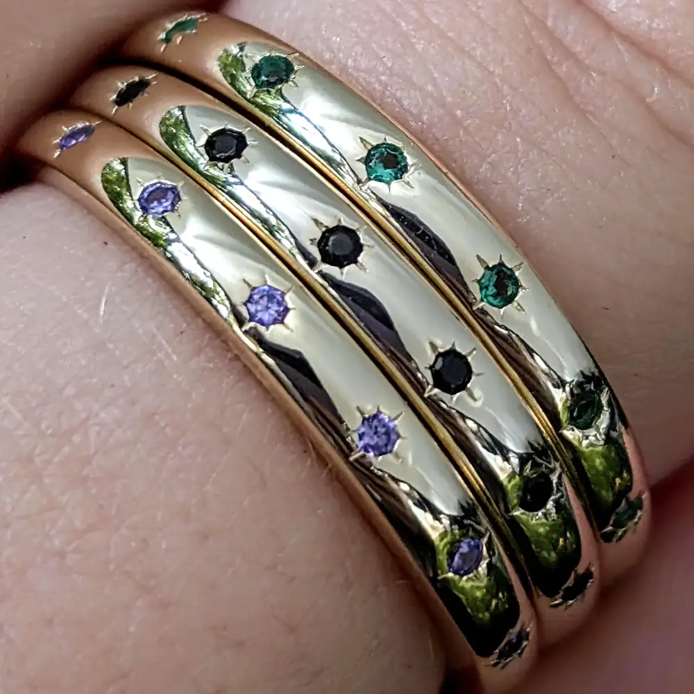 Lavender Amethyst Star Half Eternity Band - Image 4