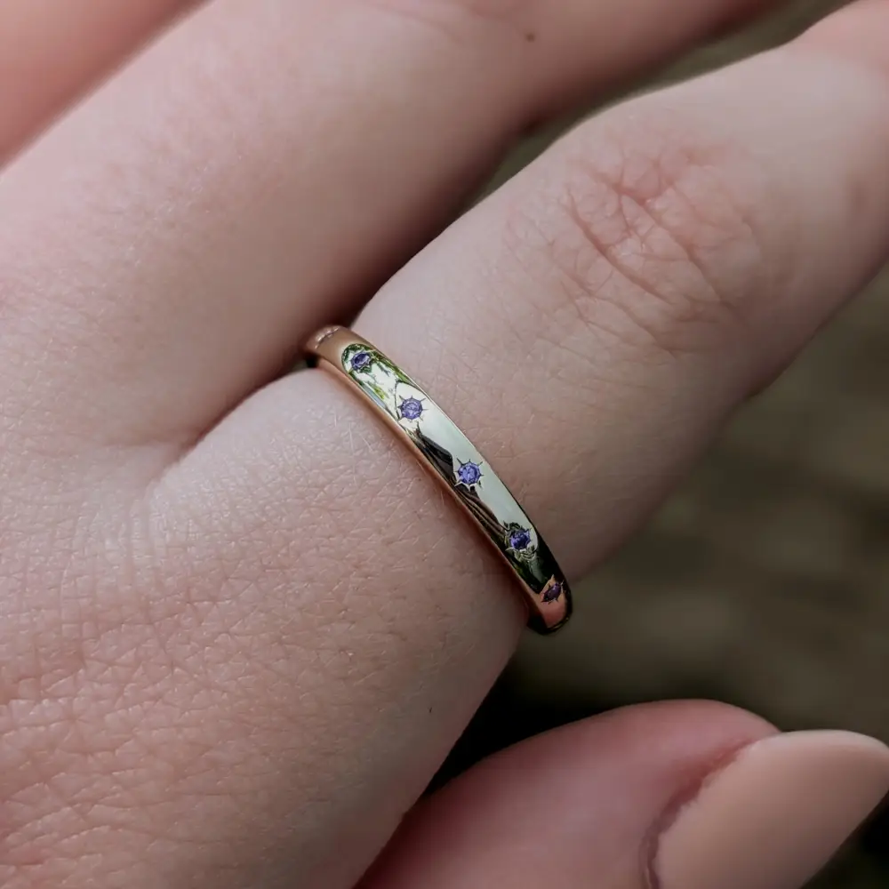 Lavender Amethyst Star Half Eternity Band - Image 7