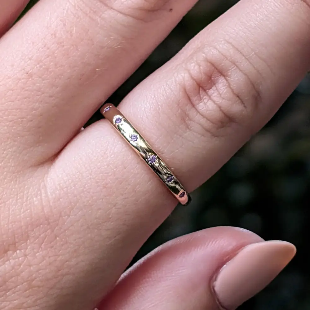Lavender Amethyst Star Half Eternity Band - Image 8
