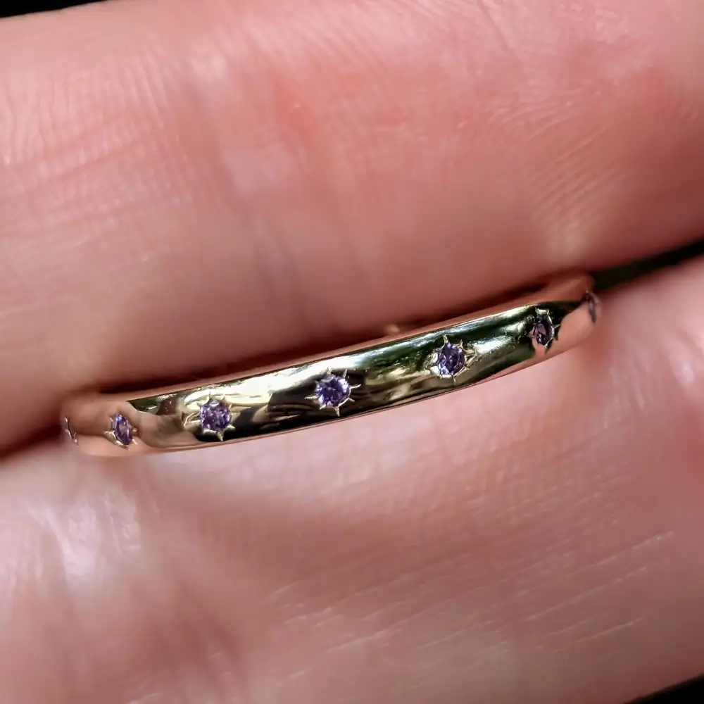 Lavender Amethyst Star Half Eternity Band - Image 9