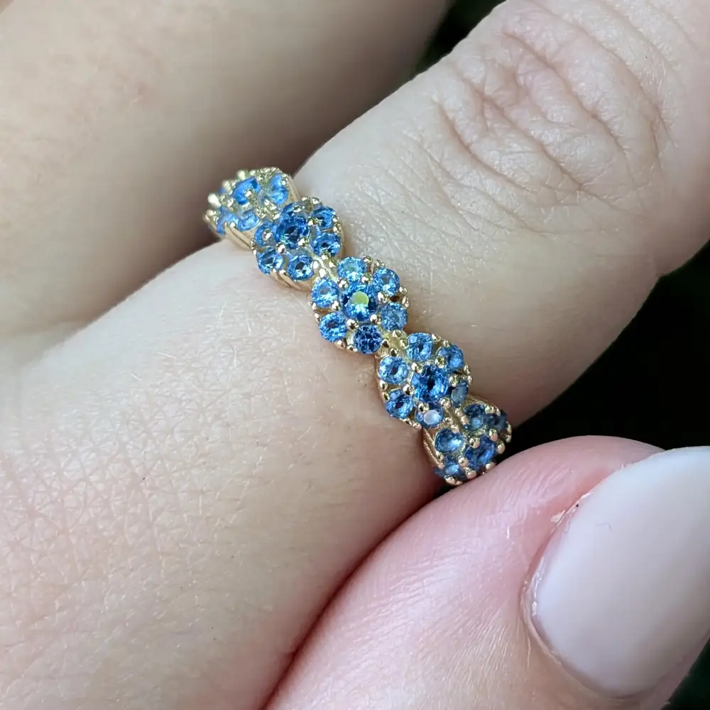 London Blue Topaz Round Half Eternity Band - Image 4