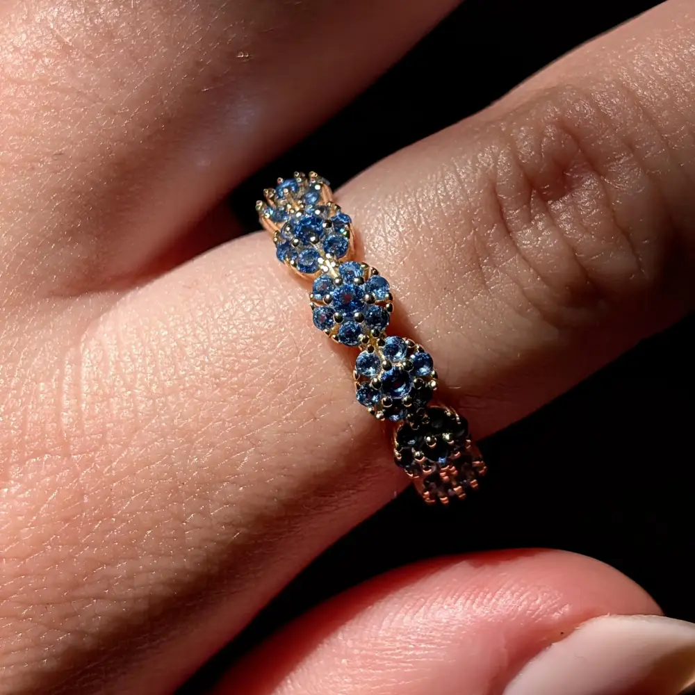 London Blue Topaz Round Half Eternity Band - Image 5