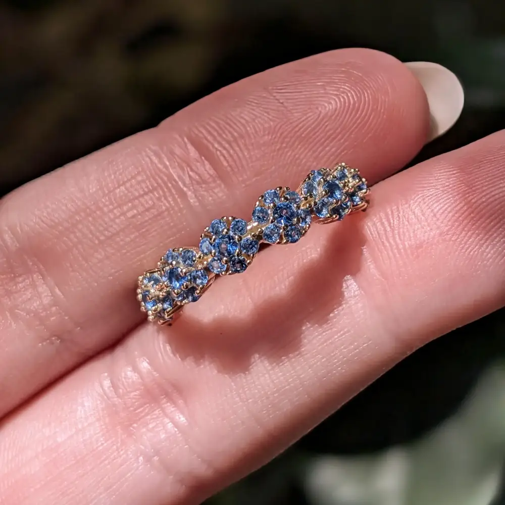 London Blue Topaz Round Half Eternity Band - Image 7