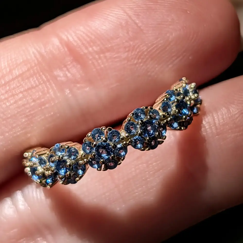 London Blue Topaz Round Half Eternity Band - Image 8