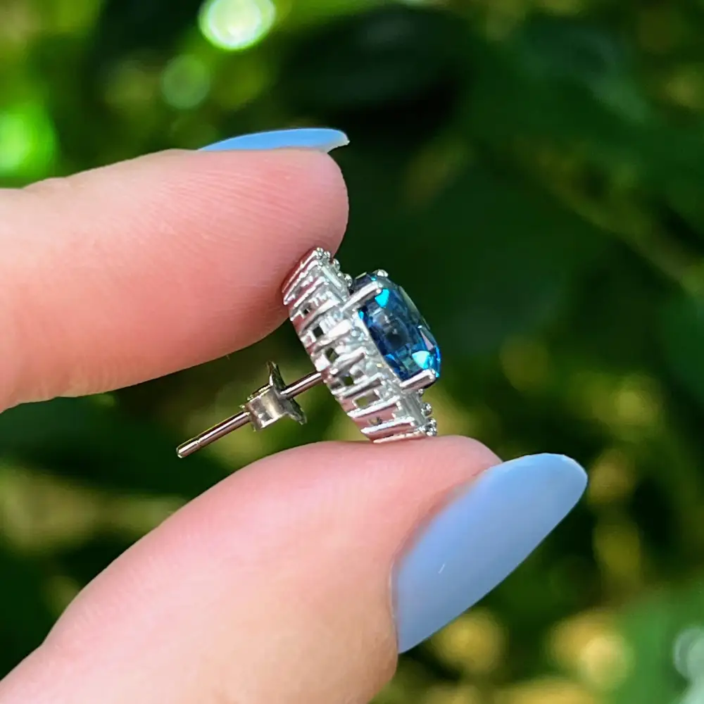 Sunburst Earring - London Blue Topaz - Image 4