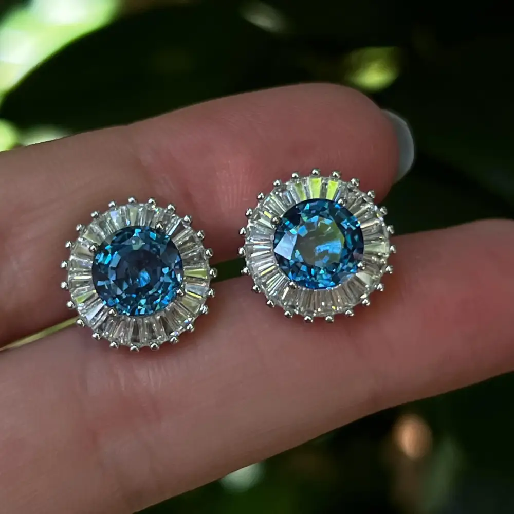 Sunburst Earring - London Blue Topaz - Image 5