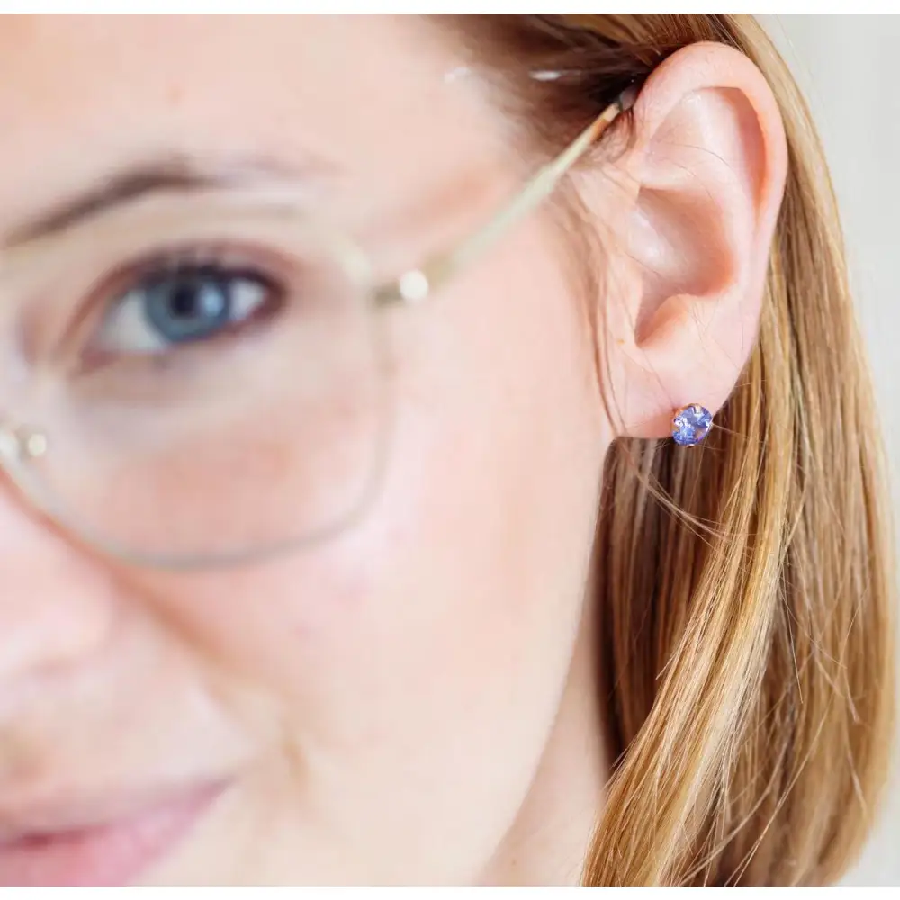 LS Tanzanite Stud Earrings - Image 4