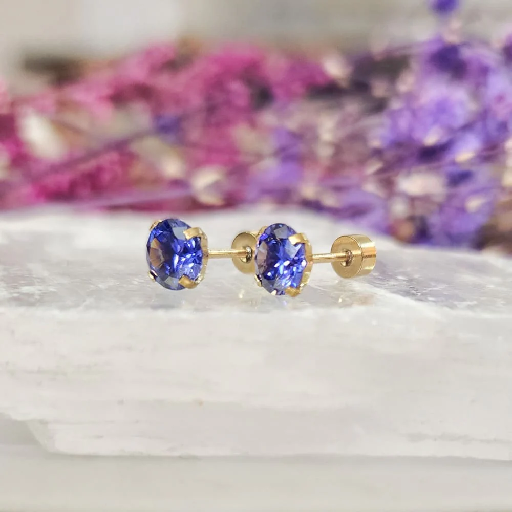 LS Tanzanite Stud Earrings - Image 5