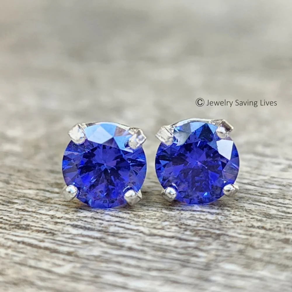 LS Tanzanite Stud Earrings - Image 6