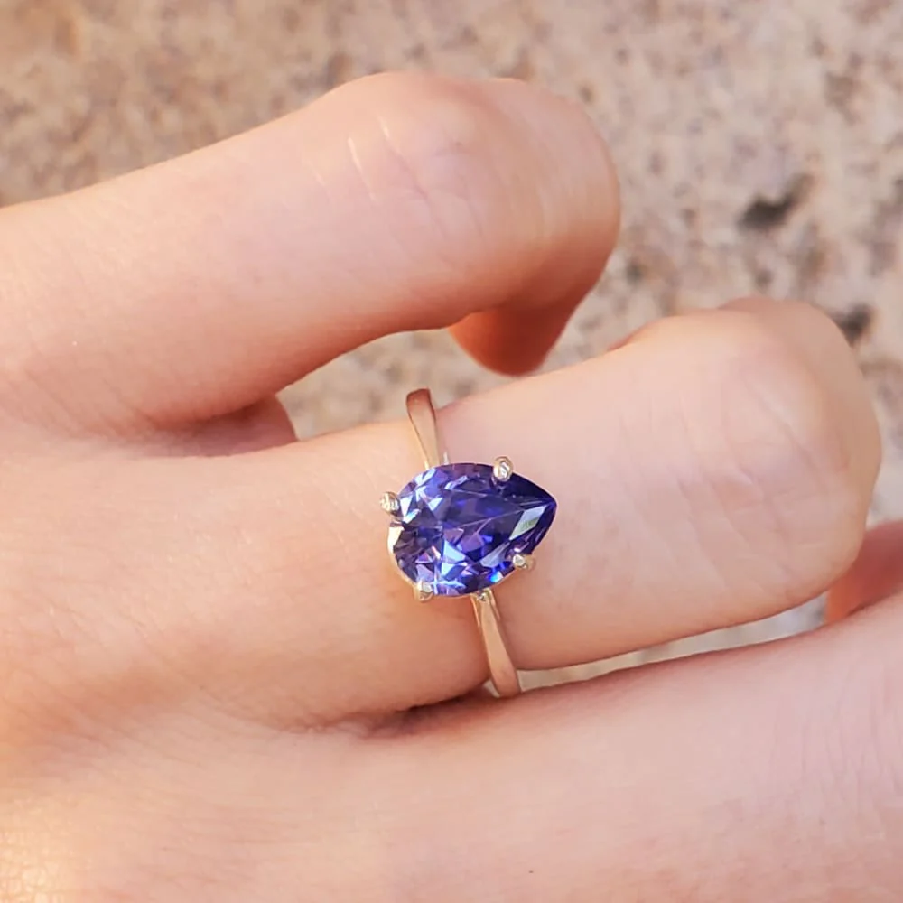 LS Teardrop Tanzanite Ring - Image 9