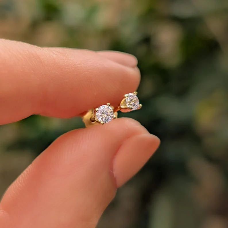 Micro Lab Diamond Earrings - Image 10